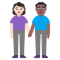 Woman and Man Holding Hands- Light Skin Tone- Medium-Dark Skin Tone emoji on Microsoft